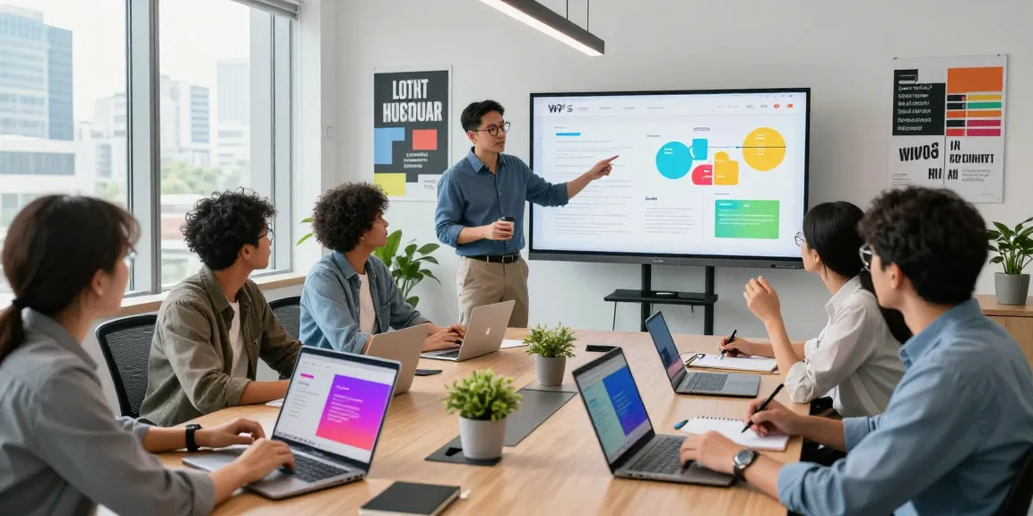 Collaboration scene of professionals engaging with WPS Official Website in a modern office setting