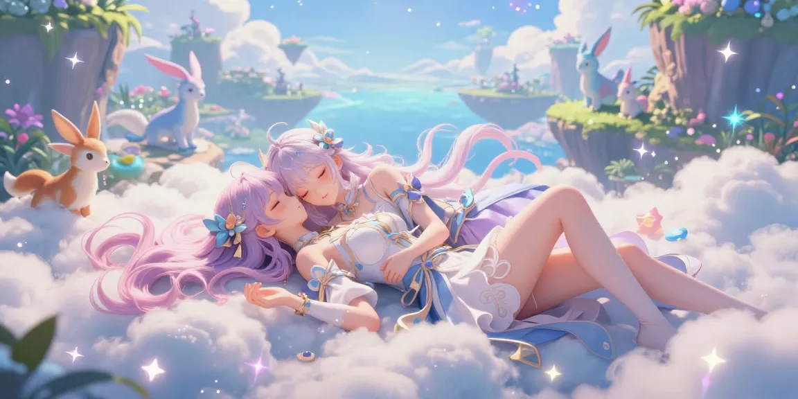 Stunning AI-generated hentai artwork depicting vibrant fantasy scenes with unique digital characters and dream-like elements.